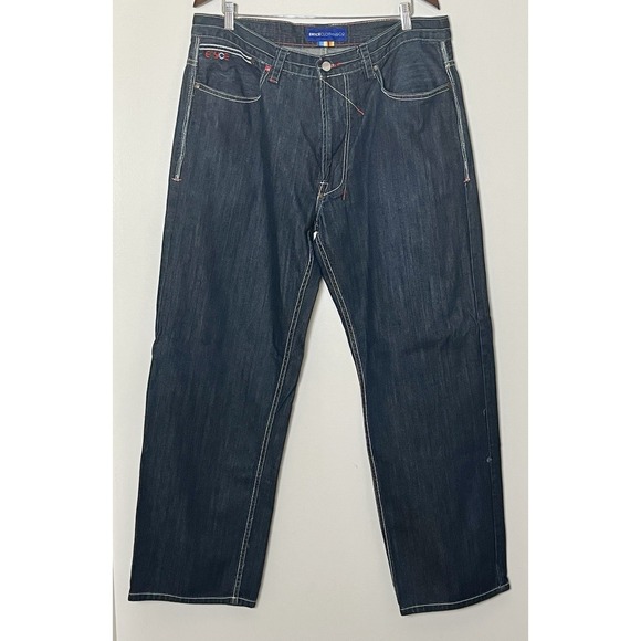 Vintage Enyce Jeans Men's 40x31 Dark Wash Denim Relaxed Fit Y2K Baggy Streetwear - Picture 2 of 11